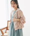 La boutique BonBon(ラブティックボンボン) 【フェミニンカジュアル】ギャザーライトフードブルゾン