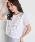 La boutique BonBon(ラブティックボンボン) 【新色追加】メニーリボンTシャツ