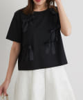 La boutique BonBon(ラブティックボンボン) 【新色追加】メニーリボンTシャツ