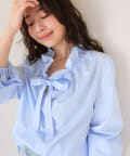 La boutique BonBon(ラブティックボンボン) 【抜け感フリル】フリルカラーリボンブラウス