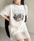 NICE CLAUP / OLIVE des OLIVE OUTLET(ナイスクラップ  / オリーブ デ オリーブ アウトレット) 【one after another】オーバーサイズバンドT