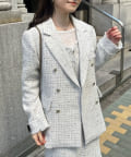one after another NICE CLAUP(ワンアフターアナザー ナイスクラップ) 【megumi企画】ツイードテーラードジャケット／再販売／新色追加