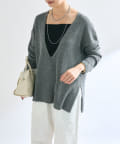 RIVE DROITE(リヴドロワ) 【マイナス3kg】ペーパーヤーンプランジネックニット