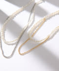 un dix cors(アンディコール) 【GOLDY(ゴールディ)】2連風パールチェーンマンテルネックレス
