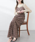 natural couture(ナチュラルクチュール) 【WEB限定】フロント釦切替キャミワンピース