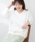 natural couture(ナチュラルクチュール) Web限定 /【ako】スリット付きVネック裏毛プルオーバー