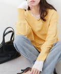 natural couture(ナチュラルクチュール) Web限定 /【ako】スリット付きVネック裏毛プルオーバー