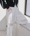 NICE CLAUP / OLIVE des OLIVE OUTLET(ナイスクラップ  / オリーブ デ オリーブ アウトレット) 【春の新作】【OUTLET限定】レース＆リボンカーゴパンツ