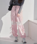 NICE CLAUP / OLIVE des OLIVE OUTLET(ナイスクラップ  / オリーブ デ オリーブ アウトレット) 【春の新作】【OUTLET限定】レース＆リボンカーゴパンツ