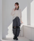 NICE CLAUP / OLIVE des OLIVE OUTLET(ナイスクラップ  / オリーブ デ オリーブ アウトレット) 【春の新作】【OUTLET限定】レース＆リボンカーゴパンツ