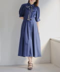 NICE CLAUP / OLIVE des OLIVE OUTLET(ナイスクラップ  / オリーブ デ オリーブ アウトレット) 【RMAF】後ろレースupボウタイワンピース【丈違い】