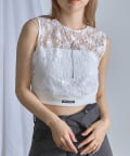 OUTLET(アウトレット) 【RAY CASSIN】ロゴレースノースリーブTシャツ