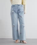 NICE CLAUP / OLIVE des OLIVE OUTLET(ナイスクラップ  / オリーブ デ オリーブ アウトレット) 【春の新作】デニム花パッチワークパンツ