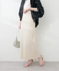 natural couture(ナチュラルクチュール) Web限定 /【プチナチュ】スリット入り細リブニットタイトスカート