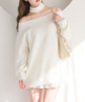 NICE CLAUP / OLIVE des OLIVE OUTLET(ナイスクラップ  / オリーブ デ オリーブ アウトレット) 【one after another】チョーカー付きニットミニワンピース