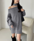 NICE CLAUP / OLIVE des OLIVE OUTLET(ナイスクラップ  / オリーブ デ オリーブ アウトレット) 【one after another】チョーカー付きニットミニワンピース