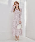one after another NICE CLAUP(ワンアフターアナザー ナイスクラップ) 【推し活collection】シャーリングリボンワンピース