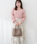 natural couture(ナチュラルクチュール) 【canami】前後2way花柄ドッキングニットワンピース