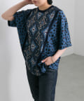 ear PAPILLONNER(イア パピヨネ) 柄切り替えTシャツ【SUM1 STYLE(スミスタイル)】