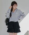 NICE CLAUP / OLIVE des OLIVE OUTLET(ナイスクラップ  / オリーブ デ オリーブ アウトレット) 【春の新作】WZIP袖リボンパーカー