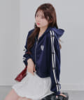 NICE CLAUP / OLIVE des OLIVE OUTLET(ナイスクラップ  / オリーブ デ オリーブ アウトレット) 【春の新作】WZIP袖リボンパーカー