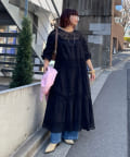 Remind me and forever(リマインドミーアンドフォーエバー) 【＠kana_18s】【India series】レース切替ロングワンピース