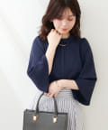 natural couture(ナチュラルクチュール) メタルチャーム付き7分袖ブラウス