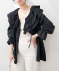 natural couture(ナチュラルクチュール) ラッフルレース衿チュニックブラウス