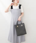 natural couture(ナチュラルクチュール) 肩フリルフレアワンピース