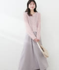 natural couture(ナチュラルクチュール) 透かし編みカーデセットワンピース