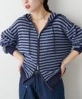 CIAOPANIC TYPY(チャオパニックティピー) 【UNISEX】麻タッチボーダーメッシュパーカー