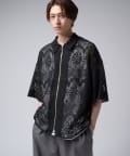 Lui's(ルイス) クロシェ編み半袖ZIPシャツ