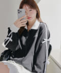 NICE CLAUP / OLIVE des OLIVE OUTLET(ナイスクラップ  / オリーブ デ オリーブ アウトレット) 【春の新作】【MARCHES】ライン＆リボンジャージ