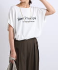 un dix cors(アンディコール) 《綿100％・洗練された雰囲気》シルケットボックス発砲プリントTシャツ