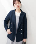 natural couture(ナチュラルクチュール) 【WEB限定】osonoパール釦テーラードジャケット