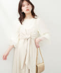 natural couture(ナチュラルクチュール) 【お気に入り総選挙4位！】osonoアシメカシュクールリボンキャミワンピース