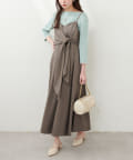 natural couture(ナチュラルクチュール) 【お気に入り総選挙4位！】osonoアシメカシュクールリボンキャミワンピース