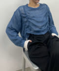 -goocy-(グーシー) 透かし編みドロストニット