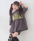 CIAOPANIC TYPY(チャオパニックティピー) 【KIDS】かすれロゴパフスリーブミニワンピ