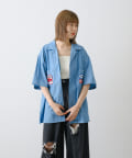 OUTLET(アウトレット) 【Kastane】【WHIMSIC】ワッペン付きオープンカラーシャツ