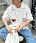 OUTLET(アウトレット) 【Kastane】【WHIMSIC】ワッペン付きオープンカラーシャツ