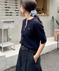 FREDY & GLOSTER(フレディ アンド グロスター) FR刺繍ケーブル柄半袖カーディガン