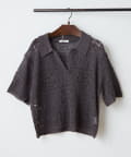 NICE CLAUP / OLIVE des OLIVE OUTLET(ナイスクラップ  / オリーブ デ オリーブ アウトレット) 【NAO】麻タッチかぎ針風スキッパー