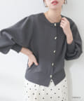 natural couture(ナチュラルクチュール) 【miffyコラボ】miffy金釦付きポリニットカーデ