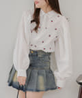 NICE CLAUP / OLIVE des OLIVE OUTLET(ナイスクラップ  / オリーブ デ オリーブ アウトレット) 【春の新作】チェリー刺しゅうブラウス