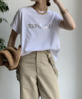 DOUDOU(ドゥドゥ) 【WEB限定】 箔プリントロールアップTEE