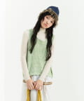 ear PAPILLONNER(イア パピヨネ) 【MISU A BARBE(ミスアバルブ）】FLAT VEST/ニットベスト・ビスチェ