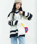 ear PAPILLONNER(イア パピヨネ) 【MISU A BARBE(ミスアバルブ）】FLOWERING COTTON BAG/コットントートバッグ