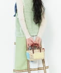 ear PAPILLONNER(イア パピヨネ) 【MISU A BARBE(ミスアバルブ）】SQUARE MINI STRAW/かごバッグ