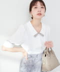 natural couture(ナチュラルクチュール) 【WEB限定】osono配色重ね衿三角カフスブラウス